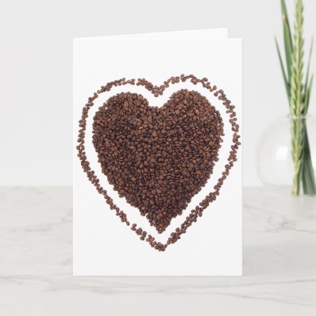 Tarjeta Corazón de judías de café (Anverso)
