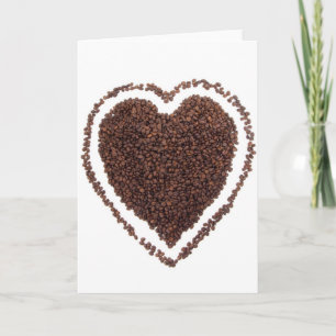 Tarjeta Corazón de judías de café
