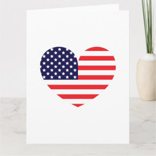 Tarjeta Corazón de la bandera americana