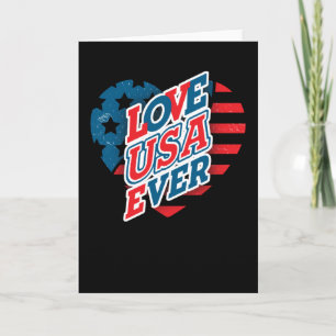Tarjeta Corazón de la bandera de EE.UU. - AMAR A EE.UU.