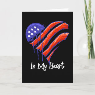 Tarjeta Corazón de la bandera de Estados Unidos - América 