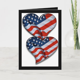 Tarjeta Corazón de la bandera estadounidense