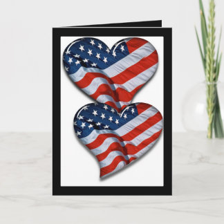 Tarjeta Corazón de la bandera estadounidense