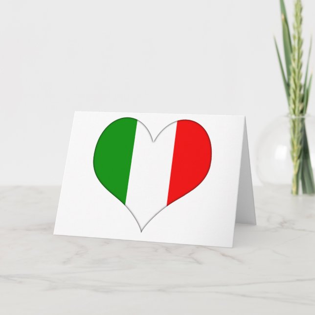 Tarjeta Corazón de la bandera italiana (Anverso)