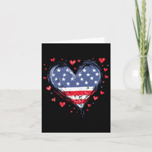 Tarjeta Corazón de la Bandera Norteamericana Ee.Uu.