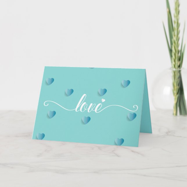 Tarjeta Corazón de la caligrafía del amor (Anverso)