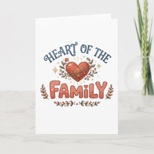 Tarjeta Corazón de la Familia Corazón Floral