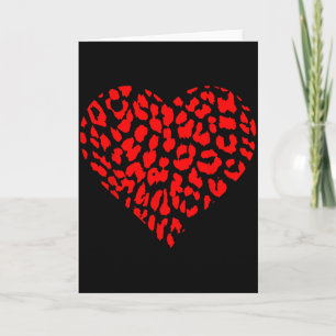 Tarjeta Corazón de leopardo rojo regalo divertido del día 