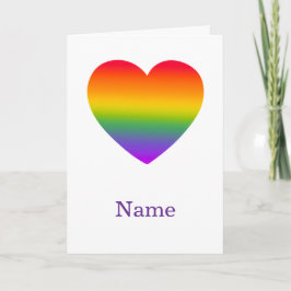 Tarjeta Corazón de Línea Arcoíris Minimalista - Arte Color
