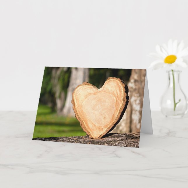 Tarjeta corazón de madera (Planta pequeña)