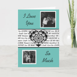 Tarjeta Corazón de Mandala en Blanco y Negro Foto Día de S