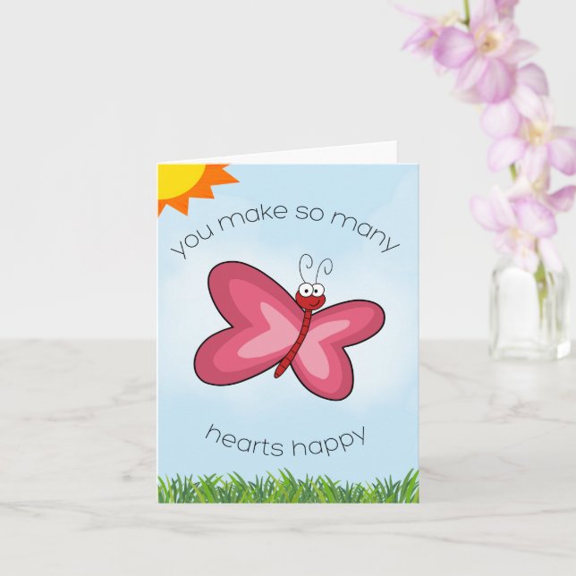 Tarjeta Corazón de mariposa (Orquídea)