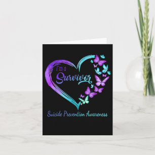 Tarjeta Corazón de mariposa soy una superviviente prevenci