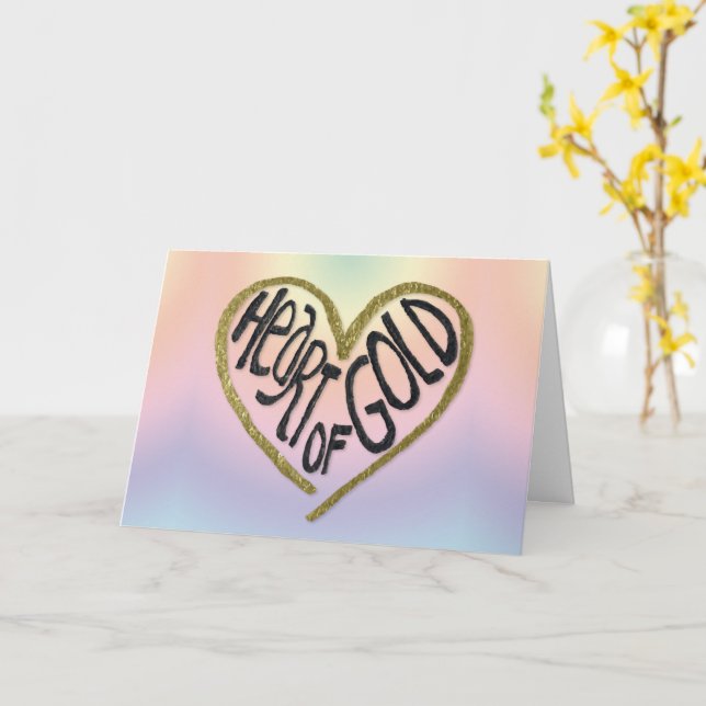 Tarjeta Corazón de oro (flor amarilla)