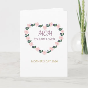 Tarjeta Corazón de Peonía Amor por Mamá