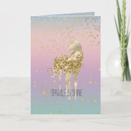 Tarjeta Corazón de purpurina de confeti de oro ombre de un