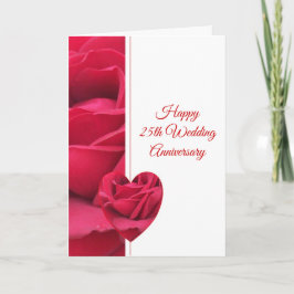 Tarjeta Corazón de Rosa Personalizado 25º Aniversario de B