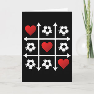Tarjeta Corazón de San Valentín de fútbol Tic Tac Toe Juga