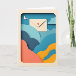 Tarjeta Corazón de Sobre Cielo