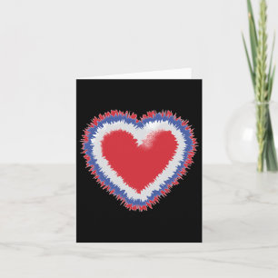 Tarjeta Corazón de tinte patriótico en colores de bandera