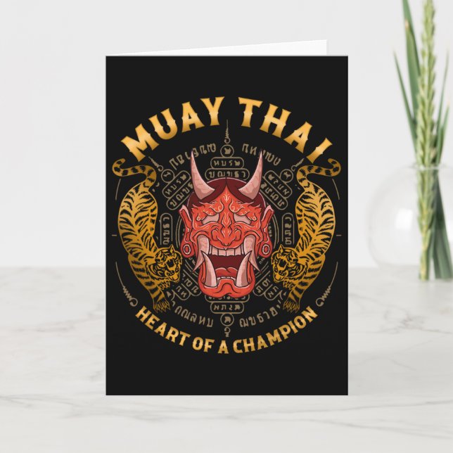 Tarjeta Corazón de un Campeón - Kickboxing y Muay Thai Oni (Anverso)