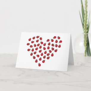 Tarjeta Corazón del amor de la mariquita