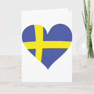 Tarjeta corazón del amor de Suecia - bandera sueca