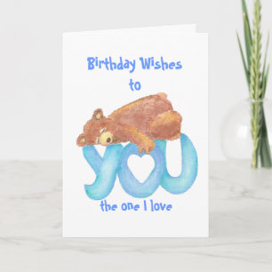 Tarjeta Corazón del amor del oso de peluche I usted