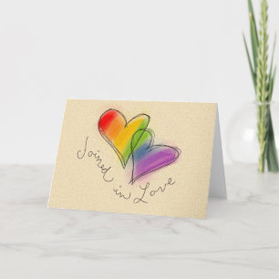 Tarjeta Corazón del arco iris unido en amor