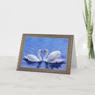 Tarjeta corazón del cisne