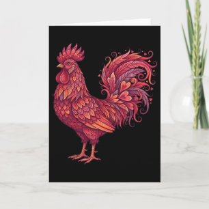 Tarjeta Corazón del Día de San Valentín de Pollo para Agri