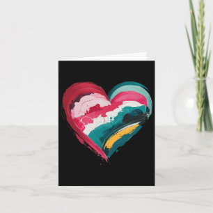 Tarjeta Corazón del día de San Valentín Pincelada Retro Ar