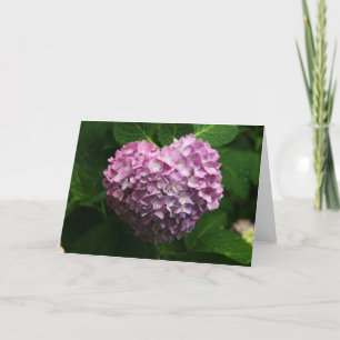 Tarjeta corazón del hydrangea