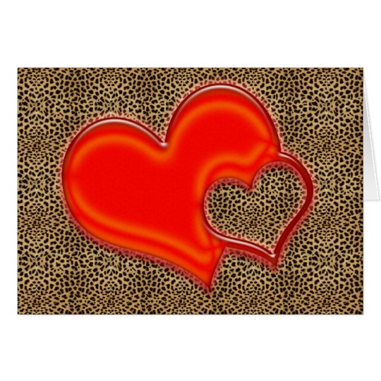 Tarjeta corazón del leopardo
