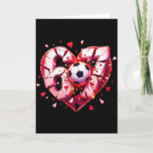 Tarjeta Corazón divertido de fútbol 67 Seis Siete Meme de 