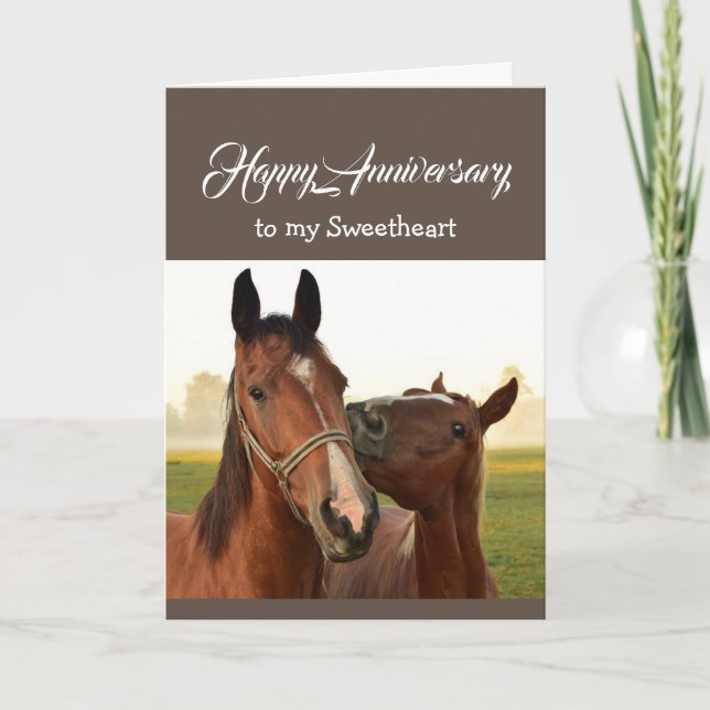 Tarjeta Corazón divertido para el corazón, cariño, CABALLO (Anverso)