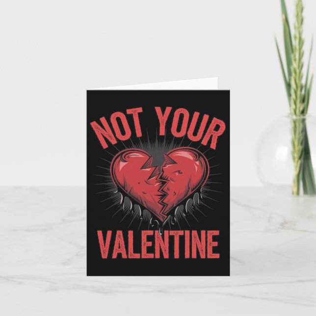 Tarjeta Corazón dramático con texto anti-San Valentín No t (Anverso)