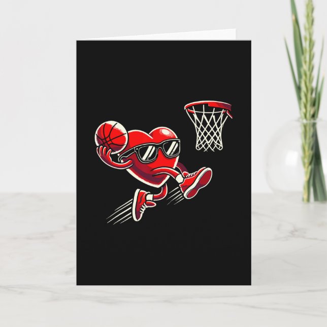 Tarjeta Corazón Dunking Sketll Día de San Valentín Niños N (Anverso)