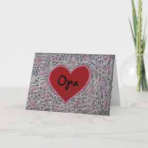 Tarjeta Corazón, el día de padre feliz Opa