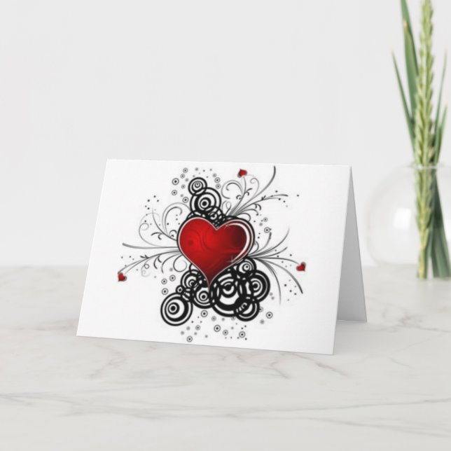 Tarjeta corazón elegante, te amo, preciosa carta (Anverso)