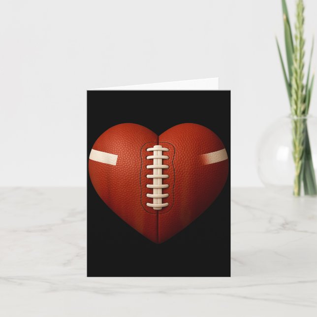 Tarjeta Corazón en forma de fútbol americano San Valentín (Anverso)