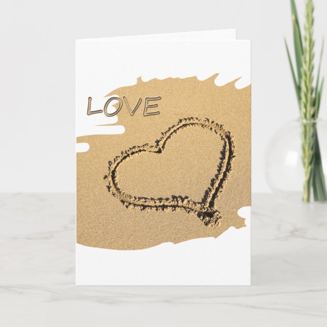 Tarjeta Corazón en la arena (Anverso)