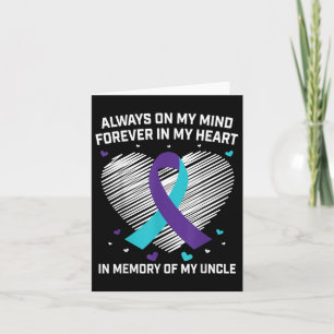 Tarjeta Corazón en memoria de mi tío Prevención de suicidi