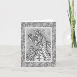 TARJETA CORAZÓN EN UNA CADENA DE DRAGÓN ROSA VALENTINA, FA