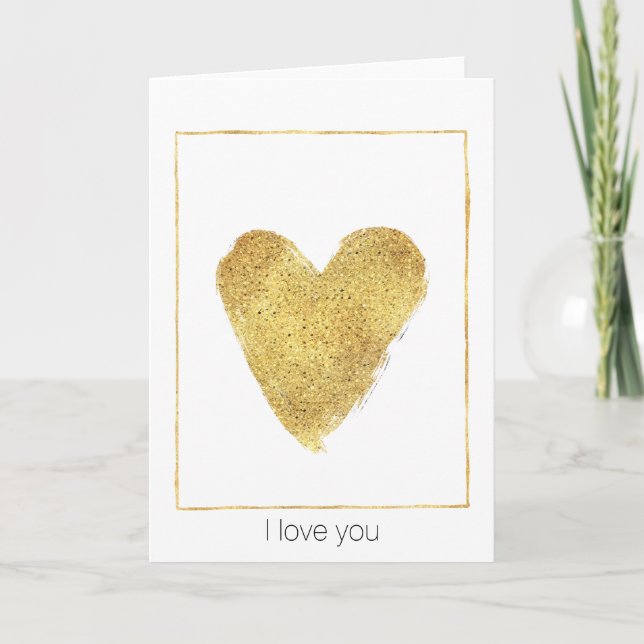 Tarjeta Corazón espumoso de oro (Anverso)