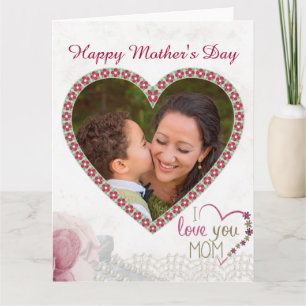 Tarjeta Corazón feliz del día de madre personalizado