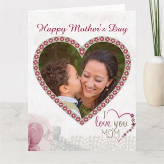 Tarjeta Corazón feliz del día de madre personalizado