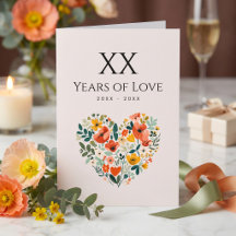 Corazón Floral Personalizado Aniversario