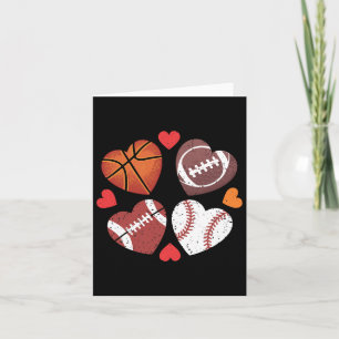Tarjeta Corazón Fútbol Baloncesto Béisbol Día de San Valen