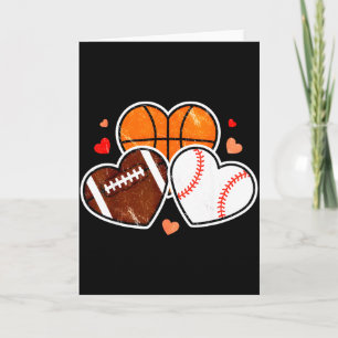 Tarjeta Corazón Fútbol Baloncesto Fútbol Americano San Val